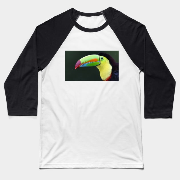 Keel-billed Toucan - Costa Rica Baseball T-Shirt by Jim Cumming